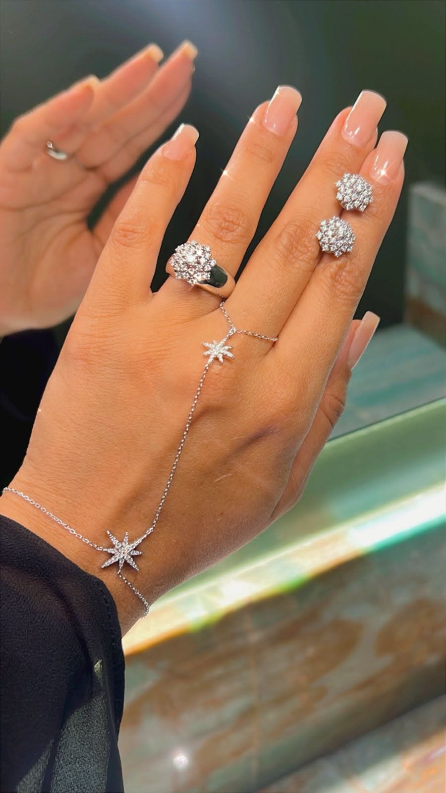 Pulseira e anéis estrela